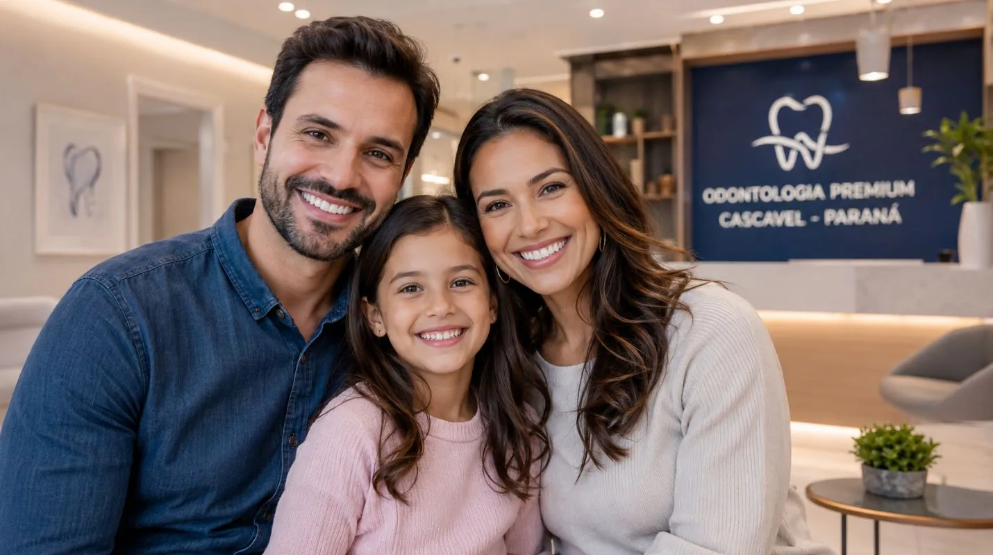 Casal sorrindo transmitindo saúde bucal e bem-estar