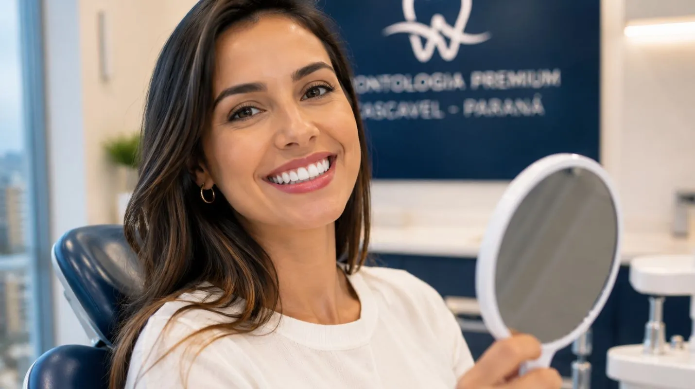 Close de mulher com sorriso saudável e natural