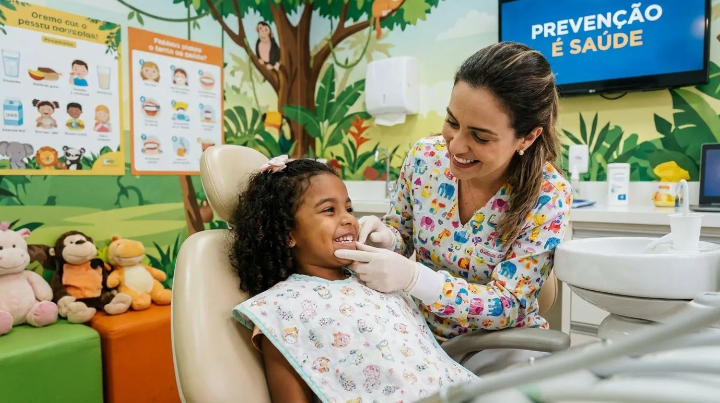 Dentista infantil em Cascavel PR atendendo criança